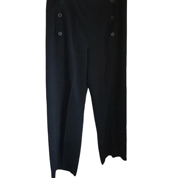 La Boutique Navy Blue Button Front Dress Pants Size 12 - Picture 1 of 6